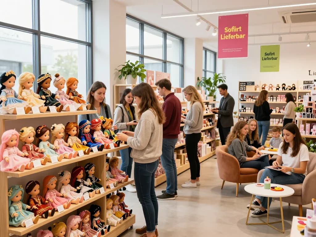 Sofort Lieferbar Puppen lebendige Einzelhandels-Erfahrung mit vielfältigen Kunden, die stöbern