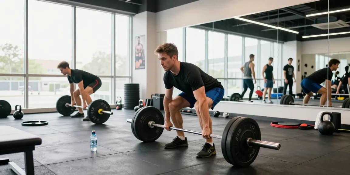 Effizientes Training im Selliza Shop Fitnessstudio mit starkem Athleten