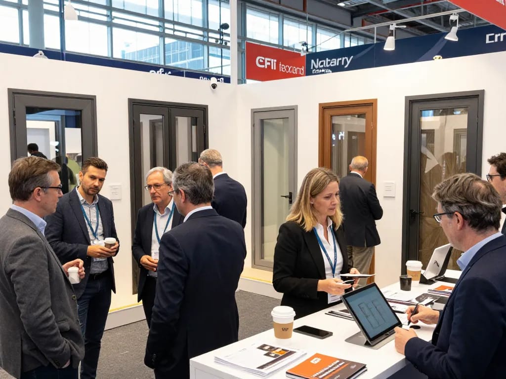 Innovative Fensterbau-Messe, die modernste Fenster- und Türtechnologien in einer lebhaften Networking-Atmosphäre präsentiert.