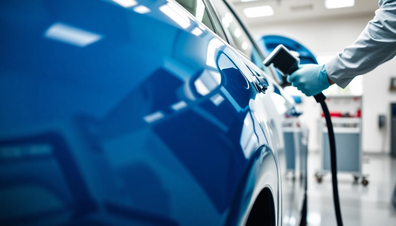 Leasingrückläufer professionell aufbereiten lassen mit einem Experten, der ein Auto reinigt.