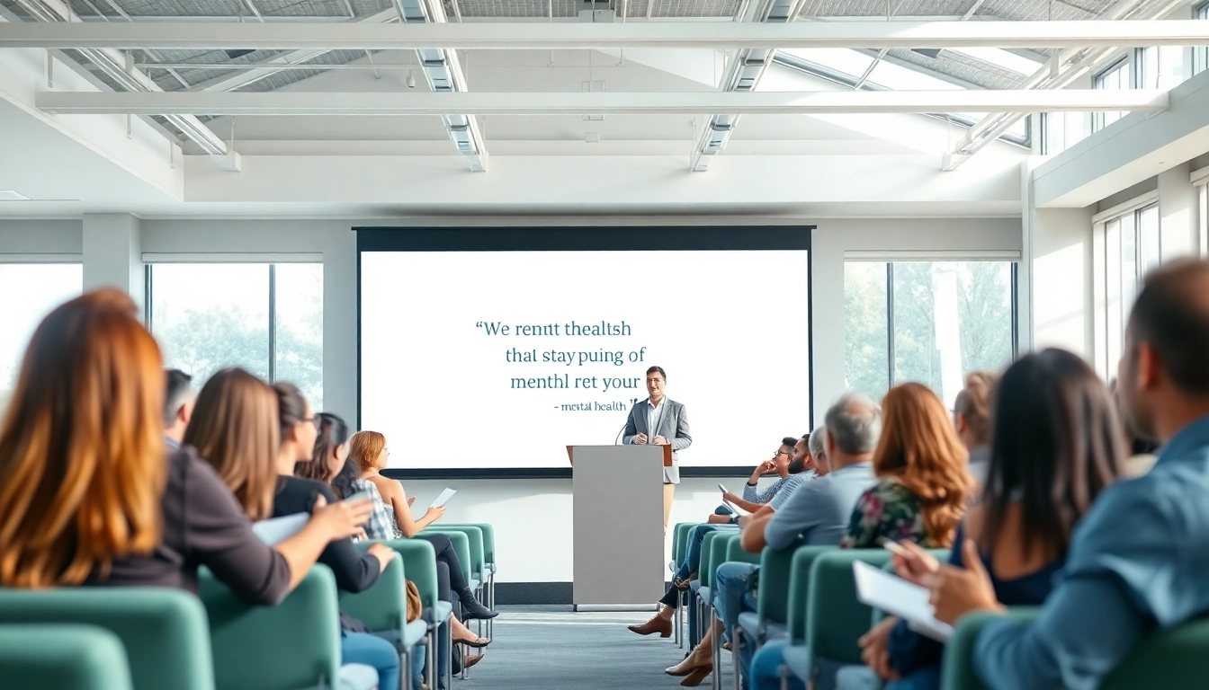 Enhancing mental health awareness during an engaging seminar with diverse individuals.